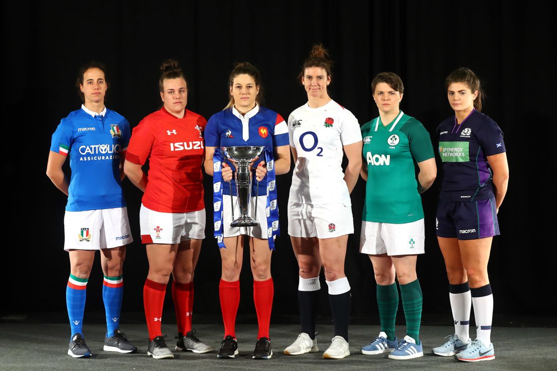 Hunter (center right) will face Italy, Wales, France, Ireland, and Scotland in the Six Nations.