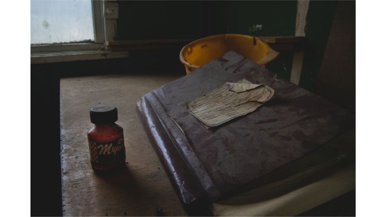 <strong>Leftover remains</strong>: "It's pretty grim and kind of eerie maybe, and you see these remains. We found notebooks lying around and just cups and plates and cooking utensils," says Broekkamp.