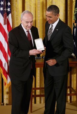 President Barack Obama presents former Sen. Harris Wofford with the 2012 Presidential Citizens Medal.