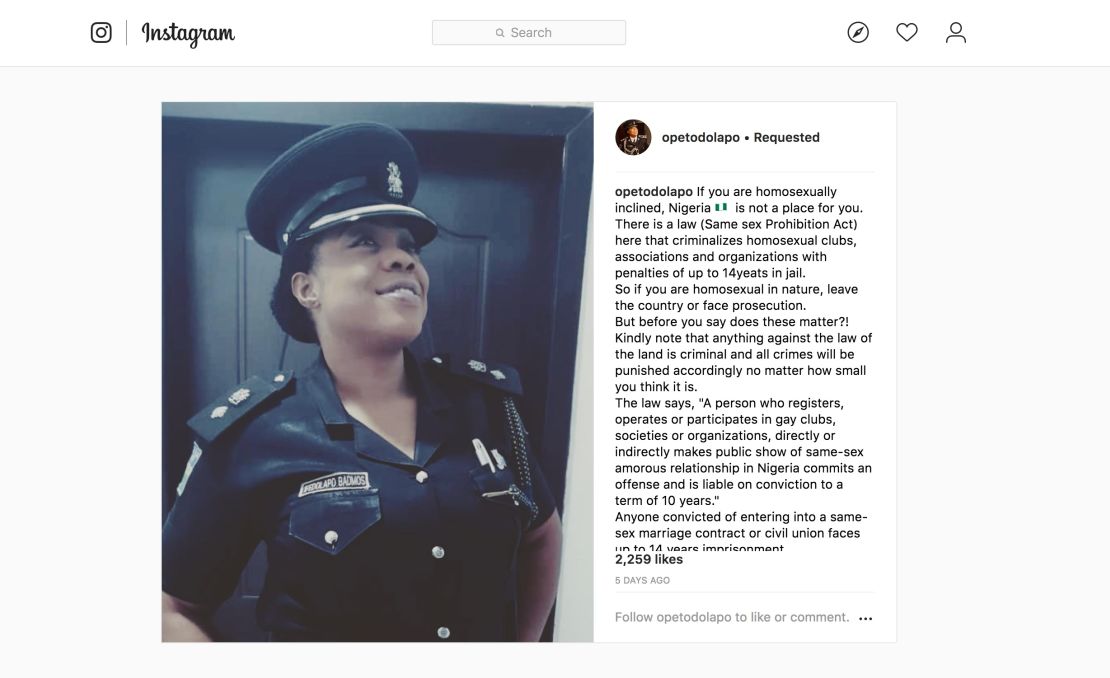 Police official Dolapo Badmos warns on gay people to leave Nigeria or face prosecution