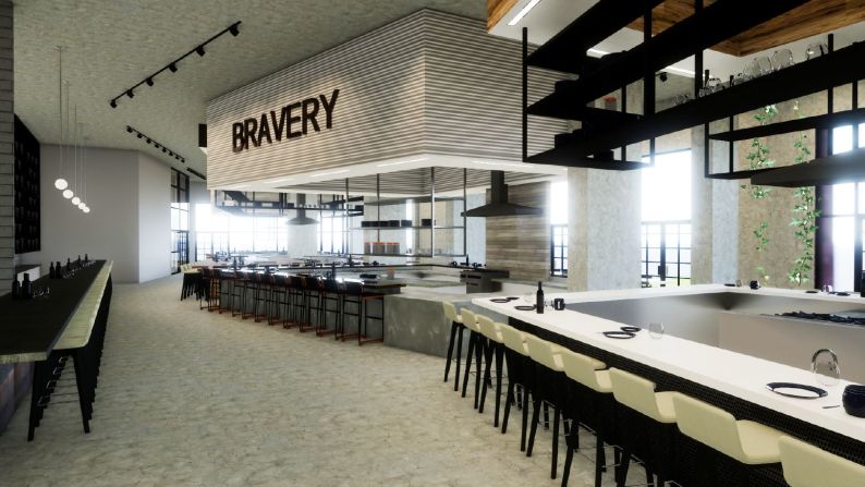 <strong>Bravery Hall: </strong>A slightly more upmarket option can be found here in a space that will house five chef-driven restaurants, a molecular cocktail bar and a spacious patio when it opens in February 2019.