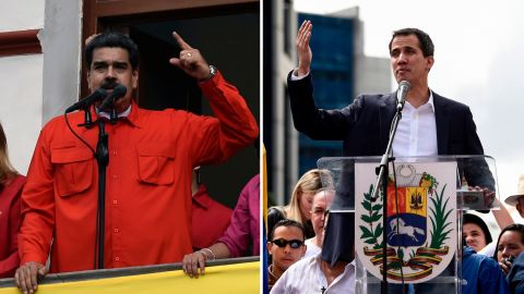 President Nicolas Maduro, left, and opposition leader Juan Guaido.