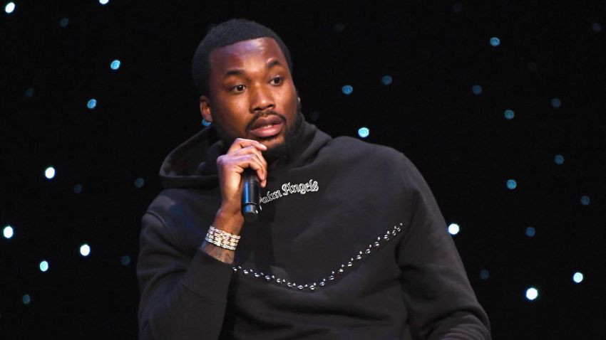NEW YORK, NY - JANUARY 23:  Meek Mill speaks onstage during the launch of The Reform Alliance at John Jay College on January 23, 2019 in New York City.  (Photo by Nicholas Hunt/Getty Images for The Reform Alliance)