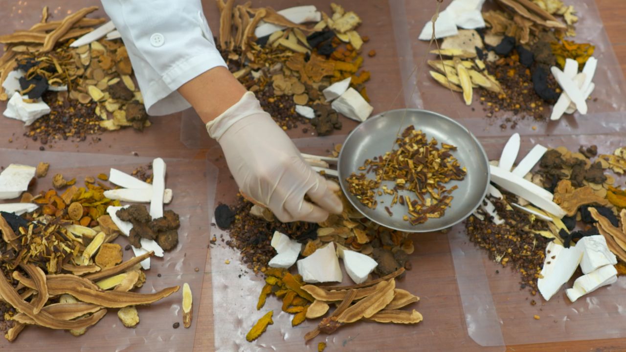 Selection of traditional Chinese medicines in their raw form.