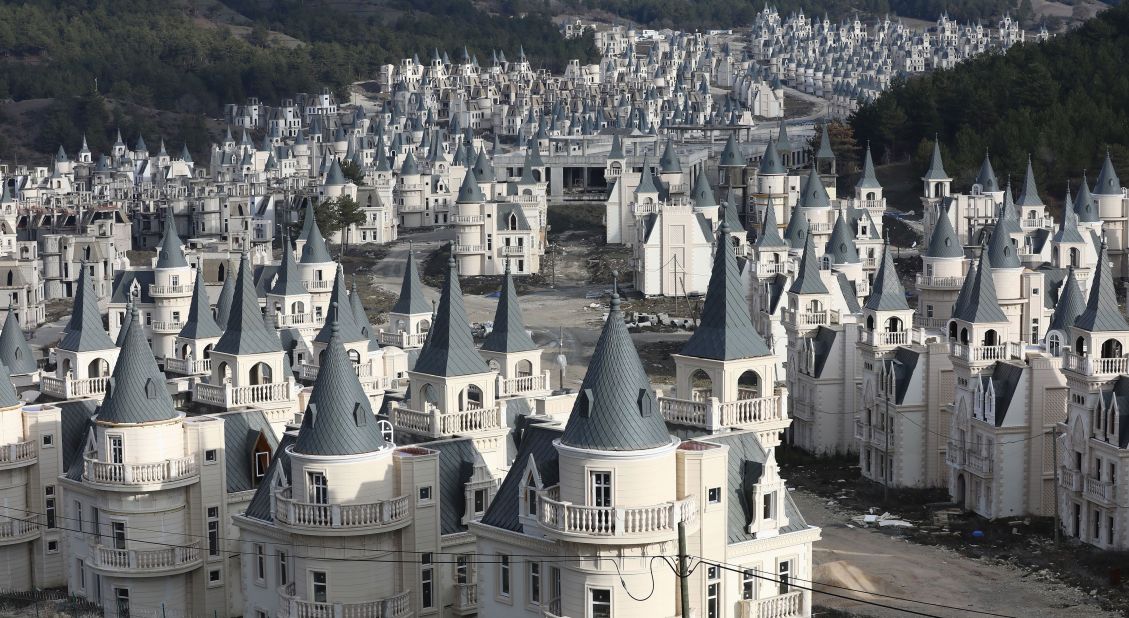 <strong>Strange sight: </strong>The rows of identical chateaus make for an intriguing, unusual sight.