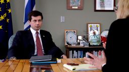 Mayor Pete Buttigieg listens to an AP reporter at his office in South Bend, Ind., Thursday, Jan. 10, 2019.  Few people know Pete Buttigieg's name outside the Indiana town where he's mayor, but none of that has deterred him from contemplating a 2020 Democratic presidential bid. He's among the potential candidates who believe 2016 and 2018 showed voters are looking for fresh faces.  (AP Photo/Nam Y. Huh)