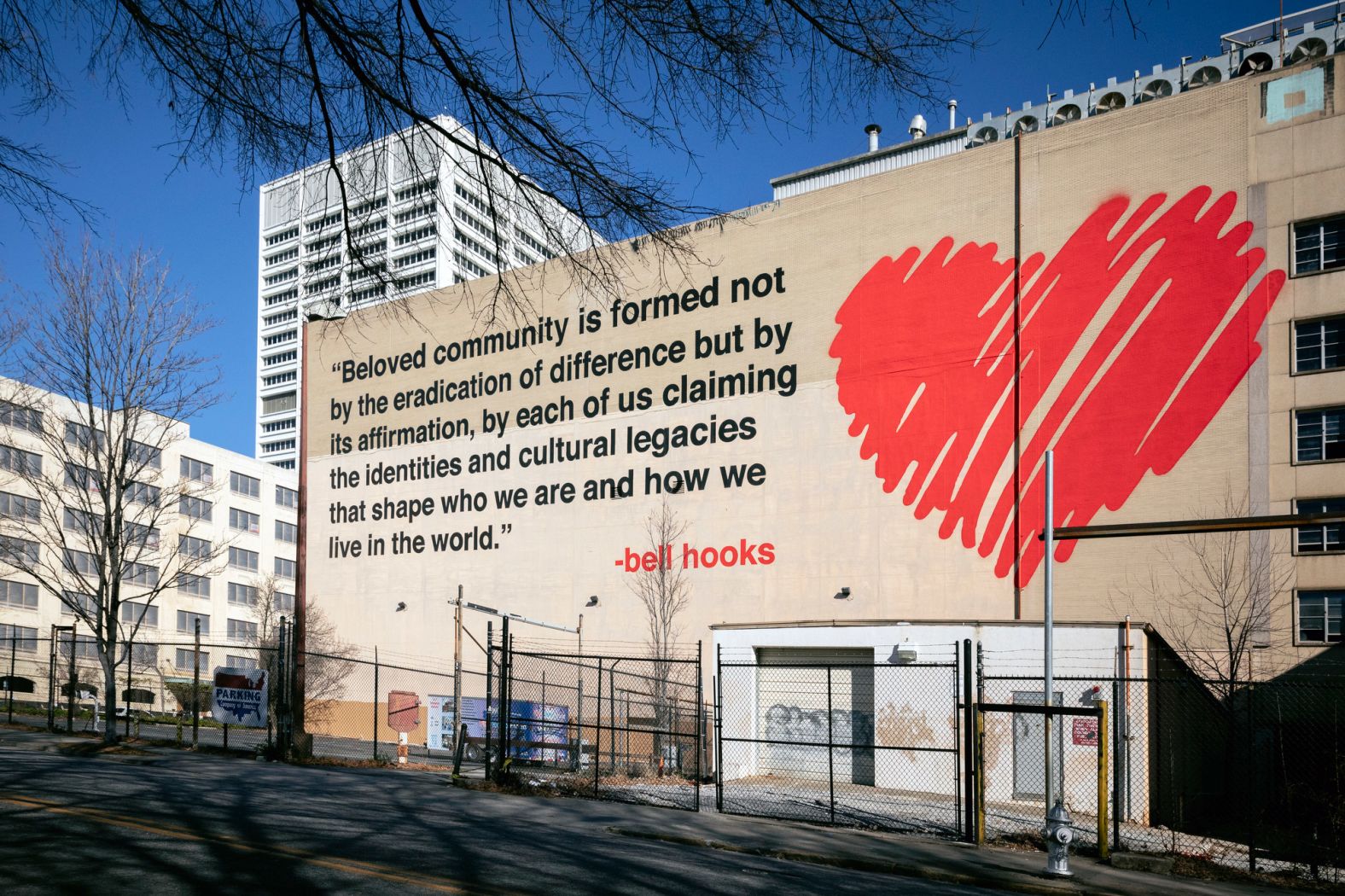 "<strong>Beloved Community</strong>," a mural at 222 Mitchell Street by the Loss Prevention Arts Collective, includes a quote from American author, feminist and social activist Gloria Jean Watkins, better known as bell hooks. The mural celebrates "a vision of social justice and harmony that Martin Luther King was committed to and one that we must remain committed to today," Loss Prevention Arts Collective said. 