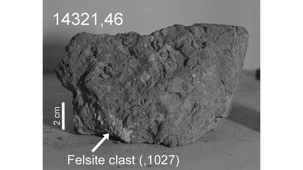 The rock that was returned by Apollo 14 astronauts.