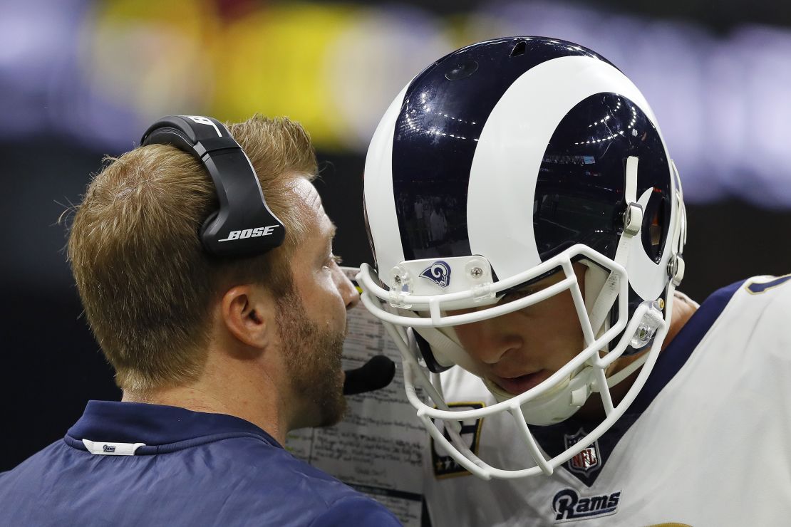 Goff, right, has blossomed under head coach Sean McVay, left.