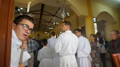 Mass begins at a new Catholic church in Western, Cuba, the first to be built in 60 years.