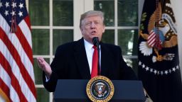 President Donald Trump makes a statement announcing that a deal has been reached to reopen the government through Feb. 15 during an event in the Rose Garden of the White House January 25, 2019 in Washington, DC. 