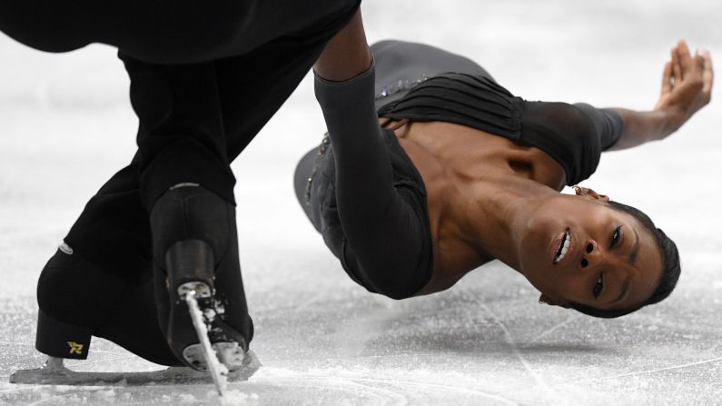 French figure skaters Vanessa James and Morgan Cipres perform at the European Championships on Thursday, January 24. They took home the gold.