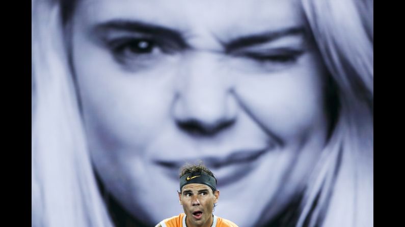 Rafael Nadal competes against Frances Tiafoe during the Australian Open quarterfinals on Tuesday, January 22.