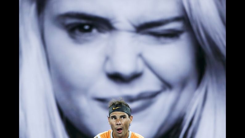 Rafael Nadal competes against Frances Tiafoe during the Australian Open quarterfinals on Tuesday, January 22.