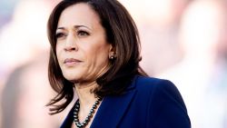 California Senator Kamala Harris looks on during a rally launching her presidential campaign on January 27, 2019 in Oakland, California. (Photo by NOAH BERGER / AFP)        (Photo credit should read NOAH BERGER/AFP/Getty Images)