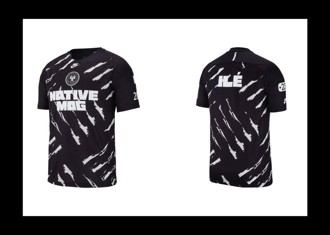 The Nike by the Native jersey, with the Yoruba word 'Ile' on the back.