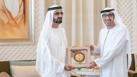 Award for Best Initiative Supporting Gender Balance went to the Ministry of Human Resources and Emiratisation. It's received by government minister Nasser bin Thani Al Hamli.