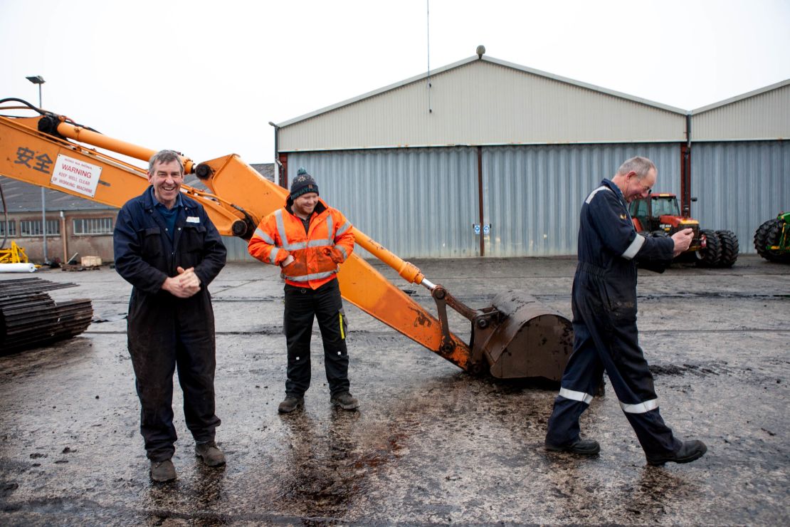 Derryfada workers Liam Burke (left), Robert Kenny and Pat Hurley have worked in the bog for 97 years, collectively. 