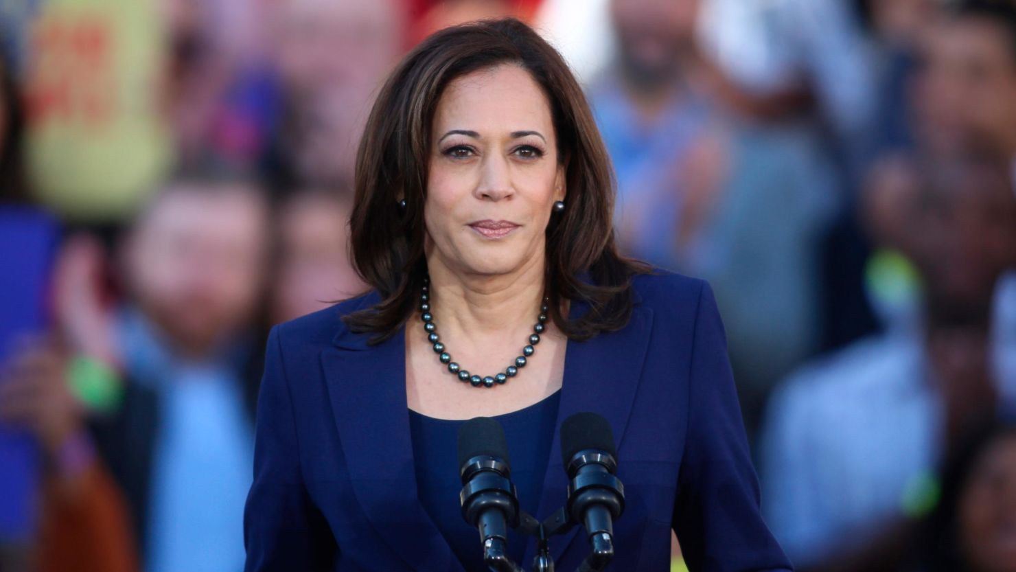 U.S. Senator Kamala Harris (D-CA) speaks to her supporters at the official launch rally for her campaign as a candidate for President of the United States in 2020 in front of Oakland City Hall at Frank H. Ogawa Plaza on January 27, 2019; in Oakland.