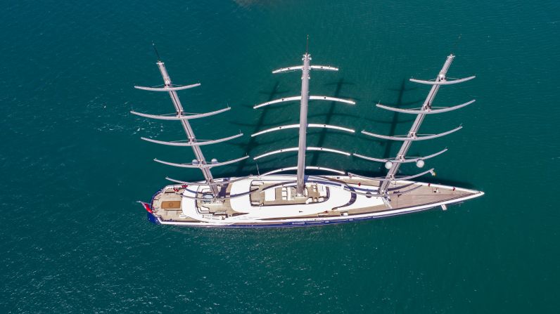 <strong>Eco-friendly: </strong>Oceanco's Black Pearl is the world's largest sailing superyacht at 106.7 meters (350 feet) and is said to be able to cross the Atlantic without using fossil fuel.