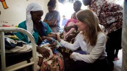 Melinda Gates, co-chair of the Bill & Melinda Gates Foundation, meets families at Mbagathi Hospital in Nairobi, Kenya to better understand the challenges associated with management of severe pneumonia.