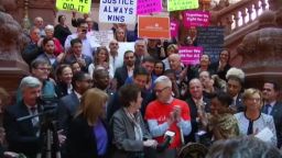 Survivors and supporters gathered at the New York State Capitol Monday to celebrate the passage of the New York Child Victims Act. 