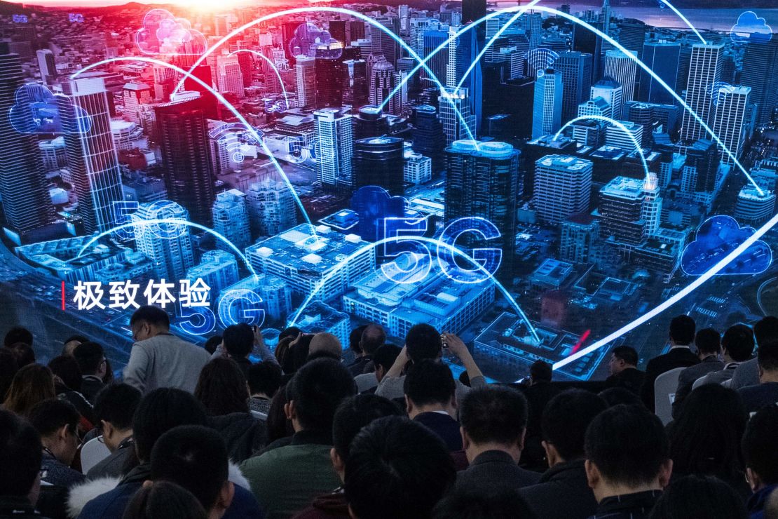 A Huawei event in Beijing showcasing new 5G products. The company is one of China's most successful global businesses.