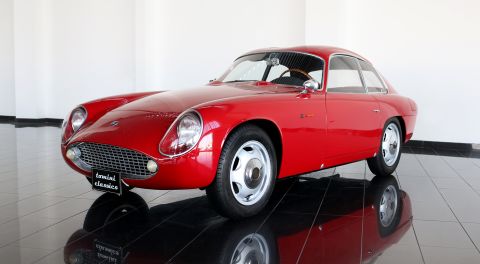Developed by the Maserati brothers and once driven by motorsport royalty Stirling Moss, the OSCA 1600 GTS was also an esteemed race winner. The example on show at Tomini Classics is an unrestored late-production model once owned by Mazda, with less than 6,000 kilometers on the clock.