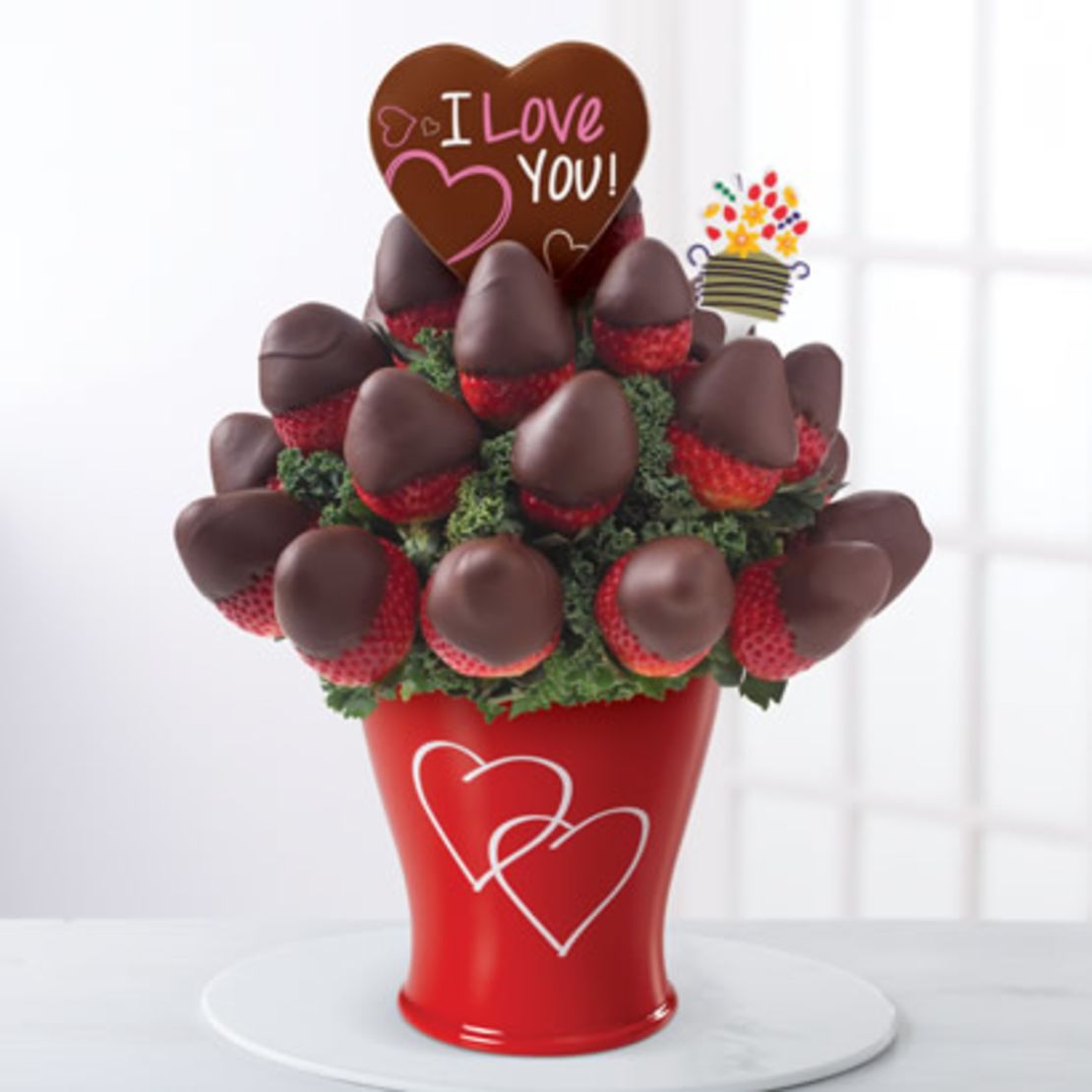 The I Love You Chocolate Dipped Strawberries Bouquet from Edible Arrangements.