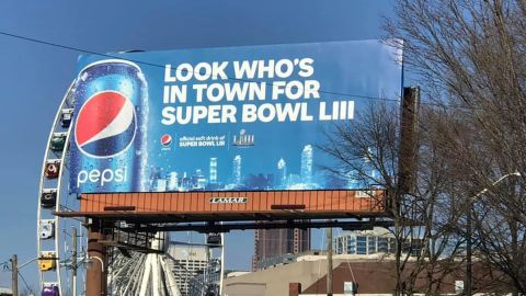 Pepsi billboards surround Atlanta's Centennial Olympic Park, just miles away from Coca-Cola's Headquarters and museum.