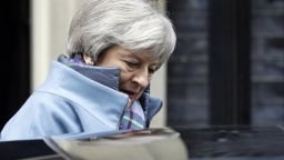 Britain's Prime Minister Theresa May leaves Downing Street after a cabinet meeting in London, Tuesday, Jan. 29, 2019. Britain's Parliament is set to vote on competing Brexit plans, with Prime Minister Theresa May desperately seeking a mandate from lawmakers to help secure concessions from the European Union.(AP Photo/Kirsty Wigglesworth)