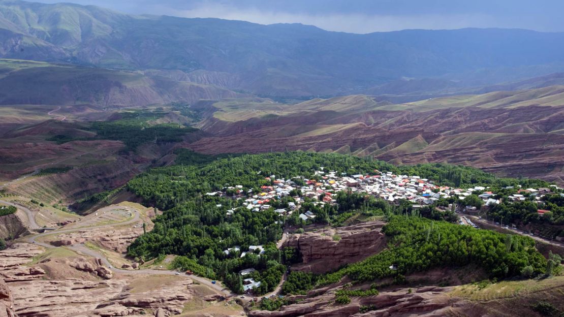 Gazorkhan village and the Alamut Valley viewed from Alamut Castle.