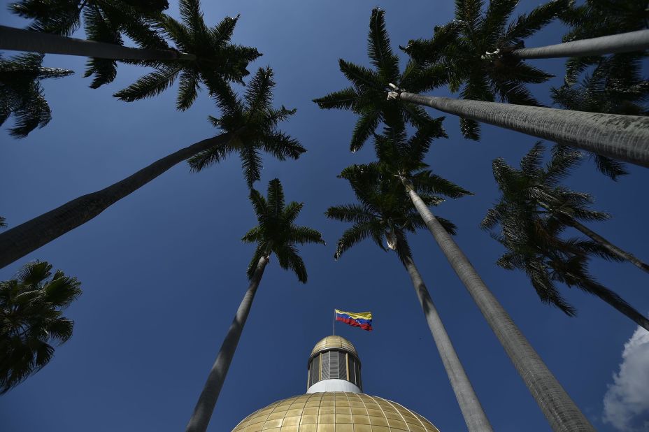 A view of the National Assembly building in Caracas on January 29.