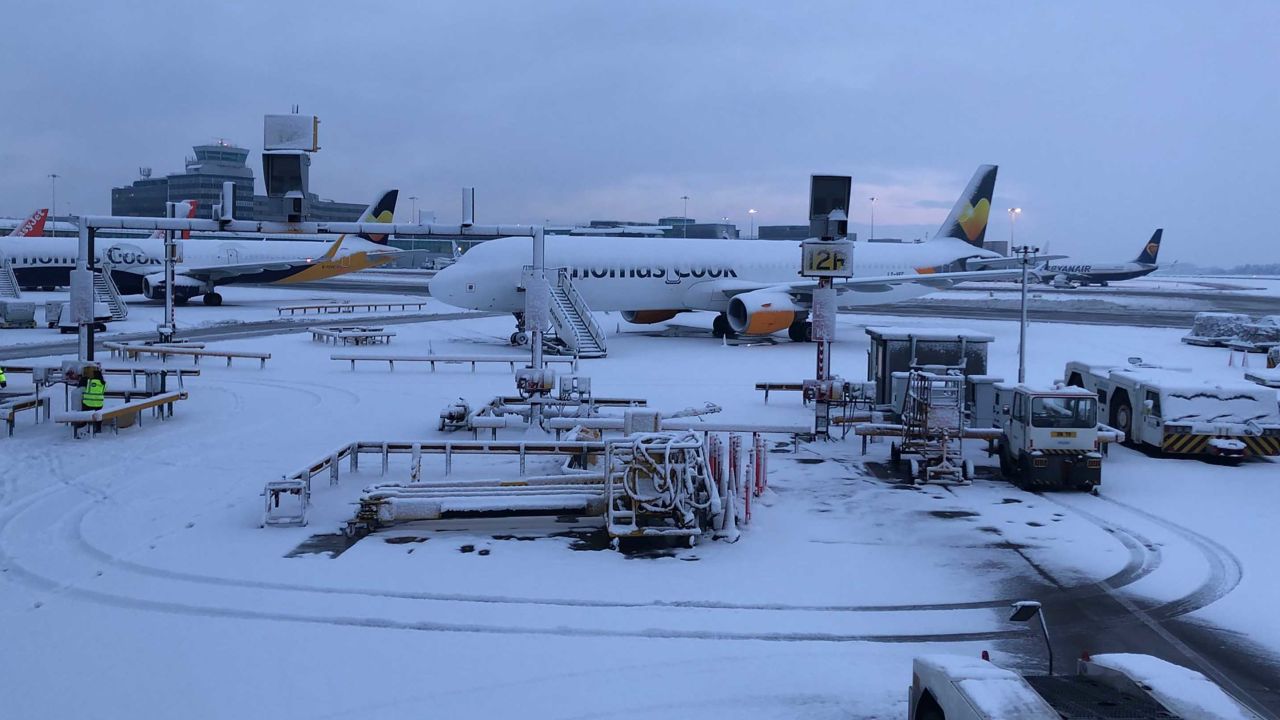Manchester Airport has closed its runways due to heavy snow on Wednesday, January 30.