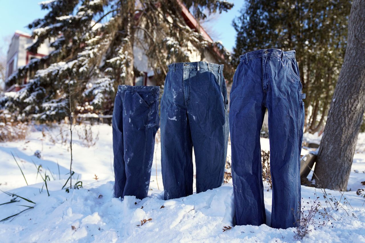 ''They're going to call me 'wife of the frozen pants guy' in my obituary,'' joked Karla Grotting when asked about her husband Tom's annual tradition of freezing clothing for their yard in northeast Minneapolis.