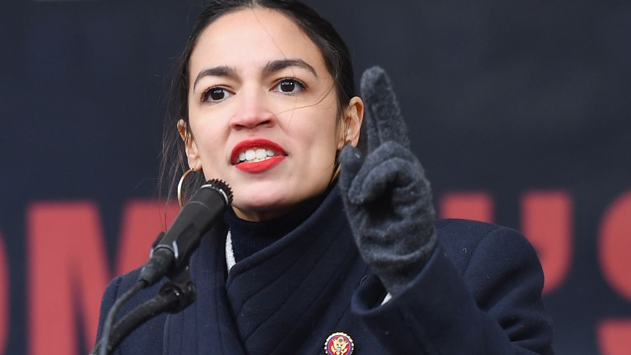 US Representative Alexandria Ocasio-Cortez (D-NY) speaks during the Women's Unity Rally at Foley Square on January 19, 2019 in New York City. (Photo by Angela Weiss / AFP)        (Photo credit should read ANGELA WEISS/AFP/Getty Images)