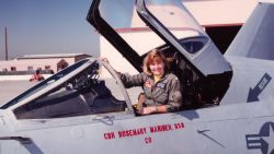 Rosemary Mariner in the 1990s when she was commanding officer of a squadron on the West Coast. Mariner is a scholar in residence with UTs Center for the Study of War and Society.