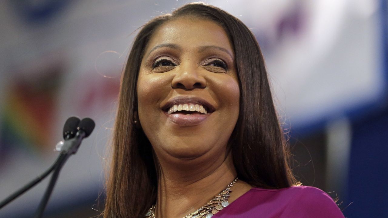 New York Attorney Letitia James during an inauguration ceremony in New York.