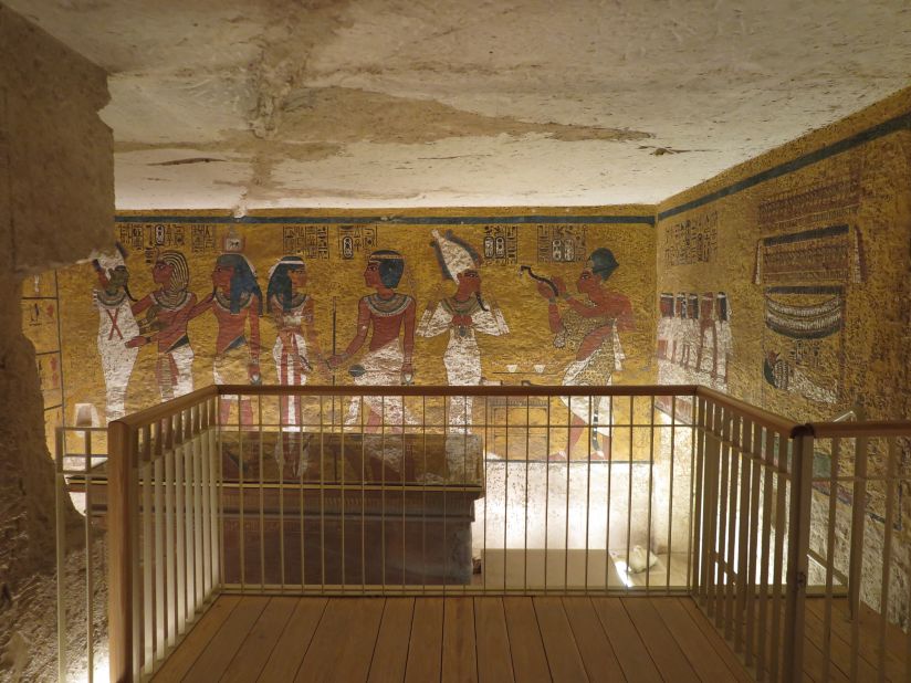 A new viewing platform has been installed in the tomb of Tutankhamun, to protect it from tourists..