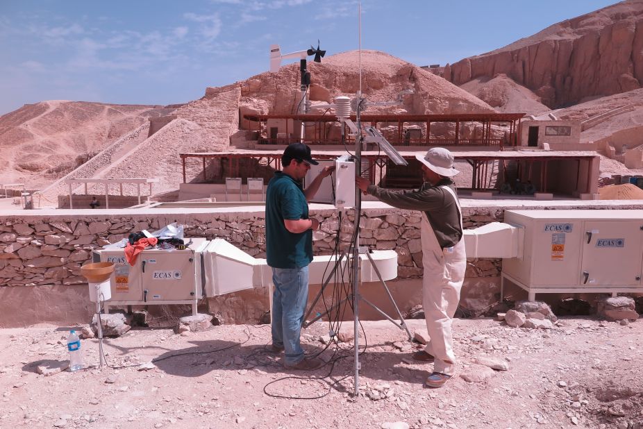 Environment monitoring outside the burial chamber of the tomb of Tutankhamun. 