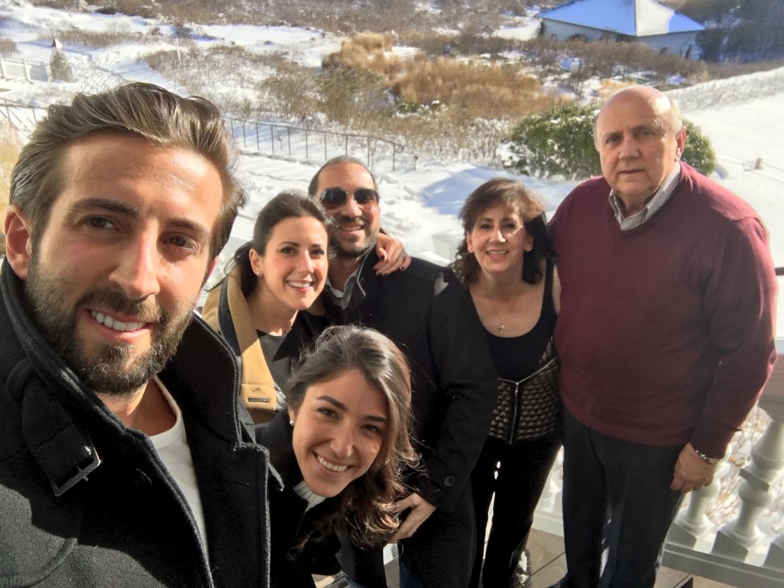 Brahimsha with his family in the United States.