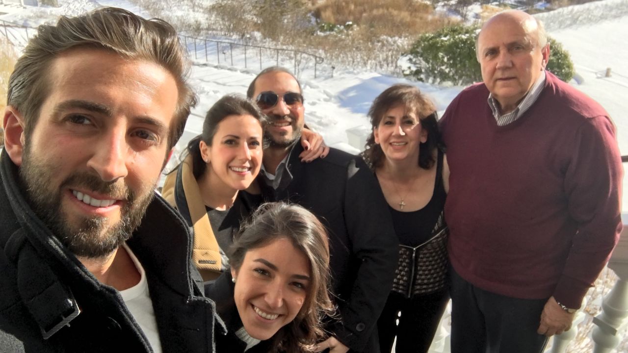 Brahimsha with his family in the United States.