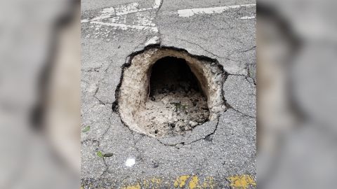 Public works employees at first thought they had been called to a sinkhole.