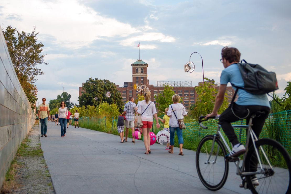 The Eastside Trail of the Atlanta BeltLine connects several intown neighborhoods.