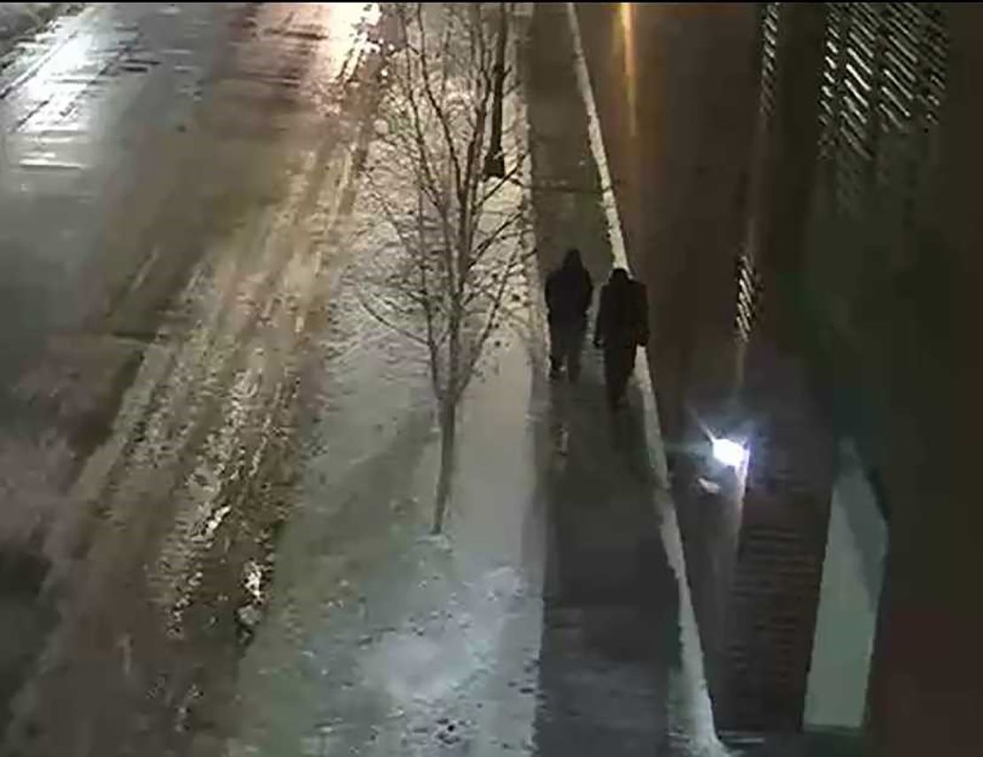 Camera footage doesn't capture the incident, but police want to question the two people in this image.