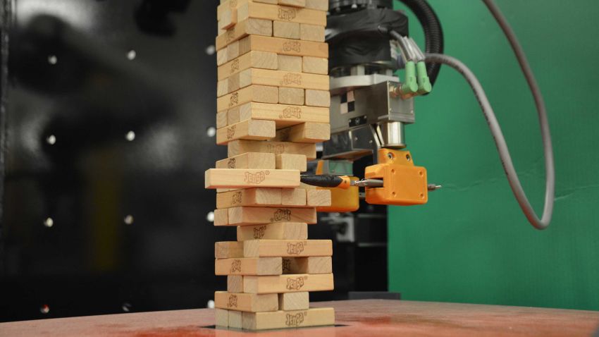 MIT engineers have developed a robot equipped with a soft-pronged gripper, a force-sensing wrist cuff, and an external camera - features which enable it to effectively play the game, "Jenga."