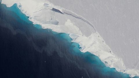Thwaites Glacier in western Antarctica is pictured from the air. Two new studies come to differing conclusions about how much the continent's ice sheet could melt. 