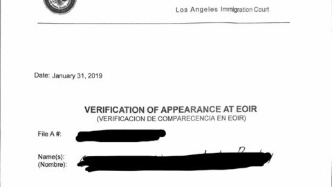 In Los Angeles, immigrants who had "fake dates" were given paperwork acknowledging they'd appeared at the immigration court, according to attorney Jonathan Vallejo, who provided this redacted copy of one such form.