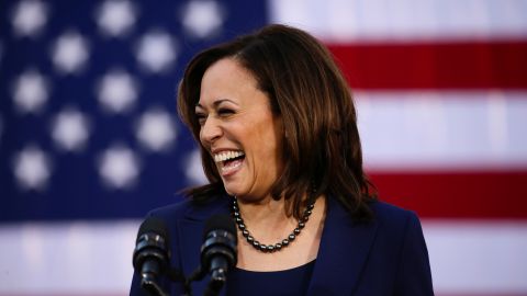 Harris holds her first presidential campaign rally in January 2019. She had announced her presidential bid a week earlier on Martin Luther King Jr. Day.