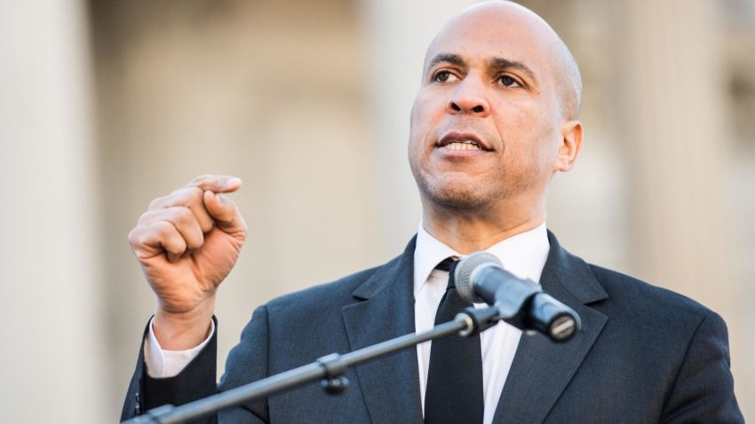 Sen. Cory Booker (D-NJ) addresses the crowd during the annual Martin Luther King Jr. Day at the Dome event on January 21, 2019 in Columbia, South Carolina. (Sean Rayford/Getty Images)
